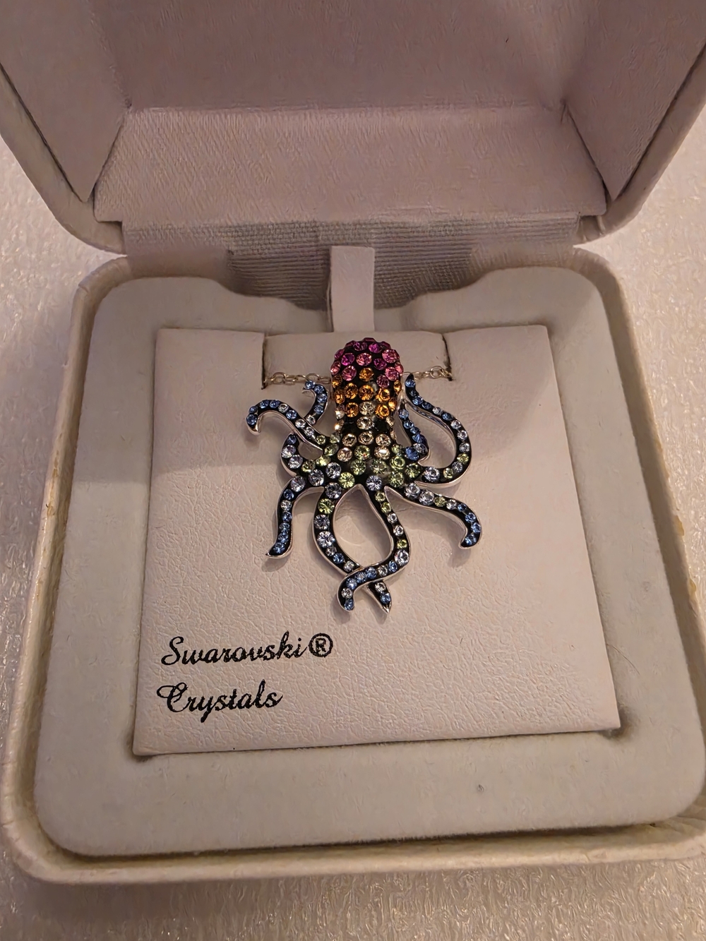 Swarovski Multicolor Octopus Crystal Pendant - Picture 2 of 3